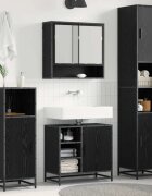 vidaXL Комплект мебели за баня 4 бр. Черния дъб Инженерна дървесина