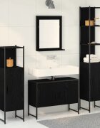 vidaXL Комплект мебели за баня 4 бр. Черно 33 x 33 x 1855 см