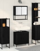 vidaXL Комплект мебели за баня 4 бр. Черно 33 x 33 x 1855 см