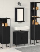 vidaXL Комплект мебели за баня 4 бр. Черно 33 x 33 x 1855 см