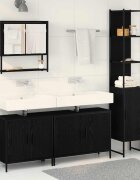 vidaXL Комплект мебели за баня 4 бр. Черно 33 x 33 x 1855 см