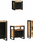 vidaXL Комплект мебели за баня 4 бр. Кафяв и черен 40 x 35 x 90 см