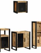 vidaXL Комплект мебели за баня 4 бр. Кафяв и черен 55 x 35 x 60 см