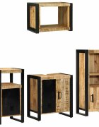 vidaXL Комплект мебели за баня 4 бр. Кафяв и черен 55 x 35 x 60 см