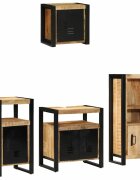 vidaXL Комплект мебели за баня 4 бр. Кафяв и черен 55 x 35 x 60 см