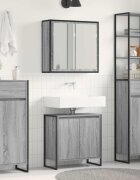 vidaXL Комплект мебели за баня 4 бр. Сив Сонома Инженерна дървесина