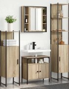 vidaXL Комплект мебели за баня 4 бр. Сонома дъб 33 x 33 x 1855 см
