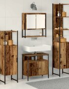 vidaXL Комплект мебели за баня 4 бр. Старо дърво 33 x 33 x 1855 см