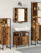 vidaXL Комплект мебели за баня 4 бр. Старо дърво 33 x 33 x 1855 см
