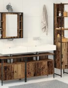 vidaXL Комплект мебели за баня 4 бр. Старо дърво 33 x 33 x 1855 см