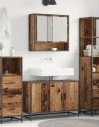 vidaXL Комплект мебели за баня 4 бр. Старо дърво 90 x 33 x 60 см