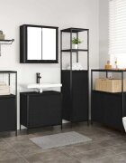 vidaXL Комплект мебели за баня 5 бр. Черно 36 x 35 x 165 см
