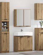 vidaXL Комплект мебели за баня 5 бр. Дъб 645 x 335 x 59 см
