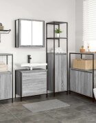 vidaXL Комплект мебели за баня 5 бр. Сив 36 x 35 x 165 см
