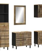 vidaXL Комплект мебели за баня 5 части масивна мангова дървесина