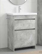 vidaXL Комплект мебели за баня Бетонно сиво 61 x 40 x 845 см