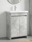 vidaXL Комплект мебели за баня Бетонно сиво 61 x 40 x 845 см