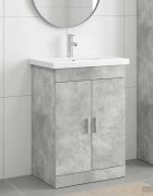 vidaXL Комплект мебели за баня Бетонно сиво 61 x 40 x 845 см
