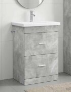 vidaXL Комплект мебели за баня Бетонно сиво 61 x 40 x 845 см