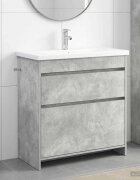 vidaXL Комплект мебели за баня Бетонно сиво 81 x 40 x 845 см
