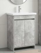 vidaXL Комплект мебели за баня Бетонно сиво 81 x 40 x 845 см