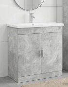 vidaXL Комплект мебели за баня Бетонно сиво 81 x 40 x 845 см