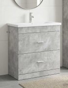 vidaXL Комплект мебели за баня Бетонно сиво 81 x 40 x 845 см