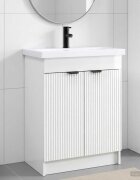 vidaXL Комплект мебели за баня Бял гланц 56 x 375 x 81 см