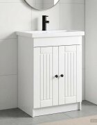 vidaXL Комплект мебели за баня Бял гланц 56 x 375 x 81 см