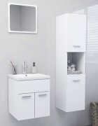 vidaXL Комплект мебели за баня бял ПДЧ