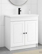 vidaXL Комплект мебели за баня Бяло 56 x 375 x 81 см