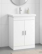vidaXL Комплект мебели за баня Бяло 61 x 40 x 845 см