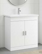 vidaXL Комплект мебели за баня Бяло 81 x 40 x 845 см
