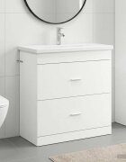 vidaXL Комплект мебели за баня Бяло 81 x 40 x 845 см