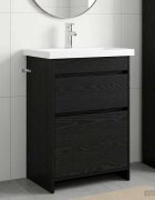 vidaXL Комплект мебели за баня Черен дъб 61 x 40 x 845 см