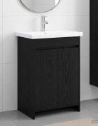 vidaXL Комплект мебели за баня Черен дъб 61 x 40 x 845 см