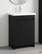 vidaXL Комплект мебели за баня Черен дъб 81 x 40 x 845 см
