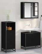 vidaXL Комплект мебели за баня Черния дъб 35 x 375 x 100 см