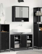 vidaXL Комплект мебели за баня Черния дъб 35 x 375 x 166 см