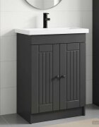 vidaXL Комплект мебели за баня Черно 785 x 375 x 81 см