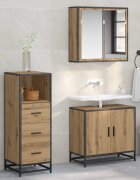 vidaXL Комплект мебели за баня Дъб 35 x 375 x 100 см