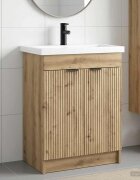 vidaXL Комплект мебели за баня Дъб артизан 56 x 375 x 81 см
