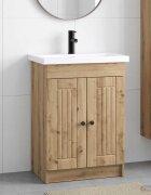 vidaXL Комплект мебели за баня Дъб артизан 56 x 375 x 81 см