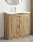 vidaXL Комплект мебели за баня Дъб артизан 81 x 40 x 845 см