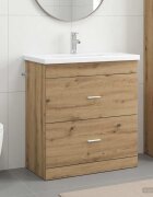 vidaXL Комплект мебели за баня Дъб артизан 81 x 40 x 845 см