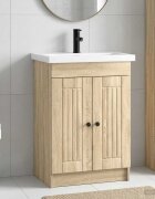 vidaXL Комплект мебели за баня Дъб сонома 56 x 375 x 81 см
