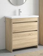 vidaXL Комплект мебели за баня Дъб сонома 81 x 40 x 845 см