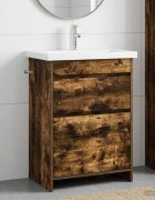 vidaXL Комплект мебели за баня Опушен дъб 61 x 40 x 845 см