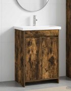 vidaXL Комплект мебели за баня Опушен дъб 61 x 40 x 845 см