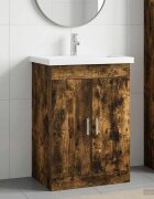 vidaXL Комплект мебели за баня Опушен дъб 61 x 40 x 845 см